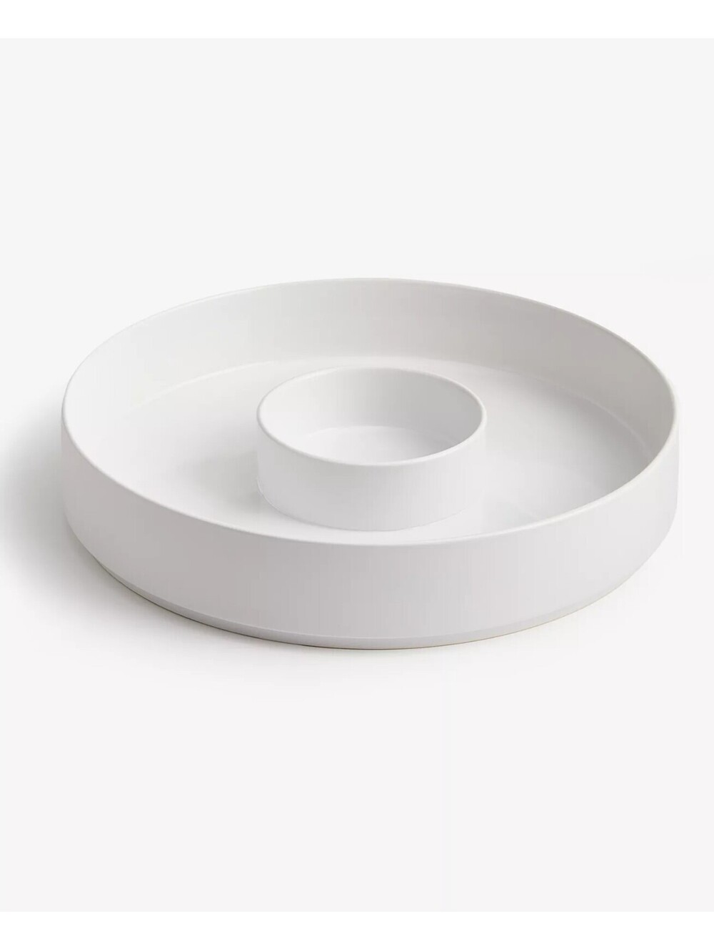 56$ The Cellar Morgan Matte Ceramic Chip & Dip Server Bowl White